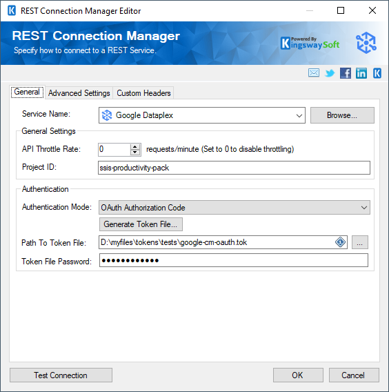 Google Dataplex Rest Connection Manager - General